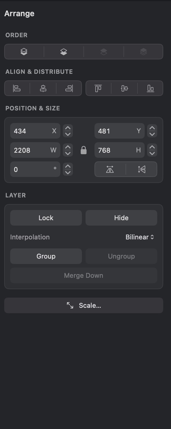 Arrange inspector
