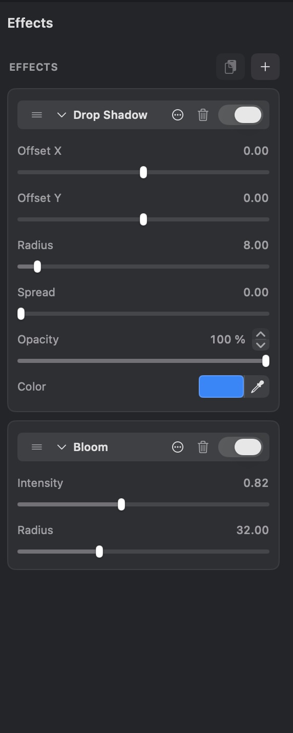 Effects inspector