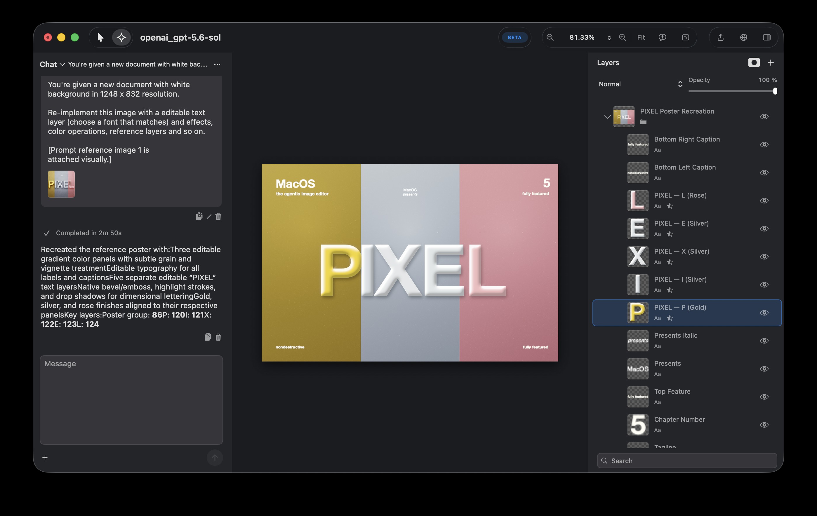 Pixellect agent working alongside an editable document
